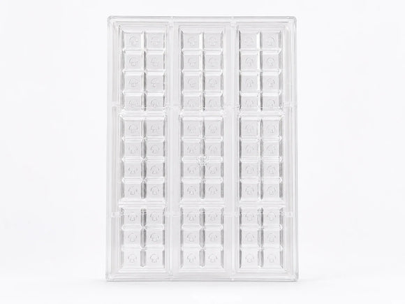 Clear custom polycarbonate chocolate bar mold for commercial production