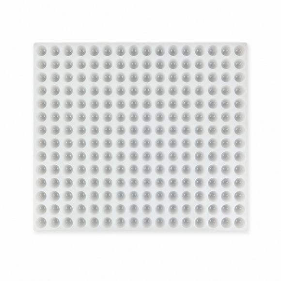 2.8mL half-sphere silicone gummy mold with 192 cavities on a white background